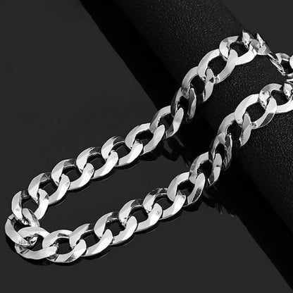 KASANIER Real 925 Sterling Silver Italian Cuba Necklace for Men