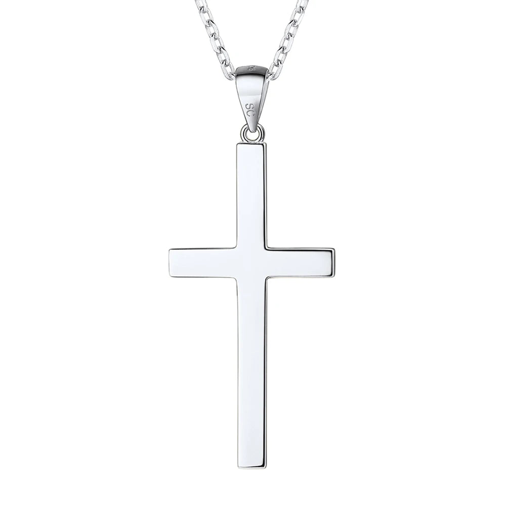 U7 925 Sterling Silver Vintage Cross Necklace