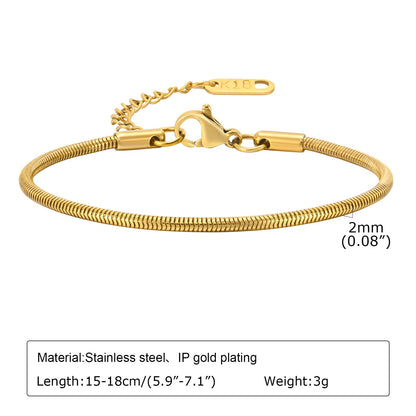 18K Gold Plated Stainless Steel Adjustable Eternity Bracelet for Women