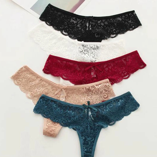 Women Lace Sexy T Pants Low Waist Panties Thong Female Underwear Exquisite Crotchless Shorts Sexy Lace Low-Rise G-String стринги