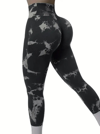 Hip Lifting Seamless Tie-Dye Yoga Leggings for Women