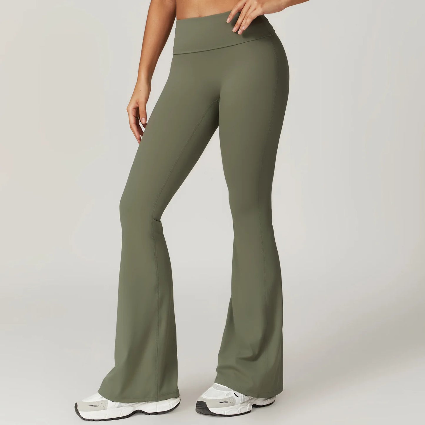 High-Waist Flare Yoga Pants with Tummy Control