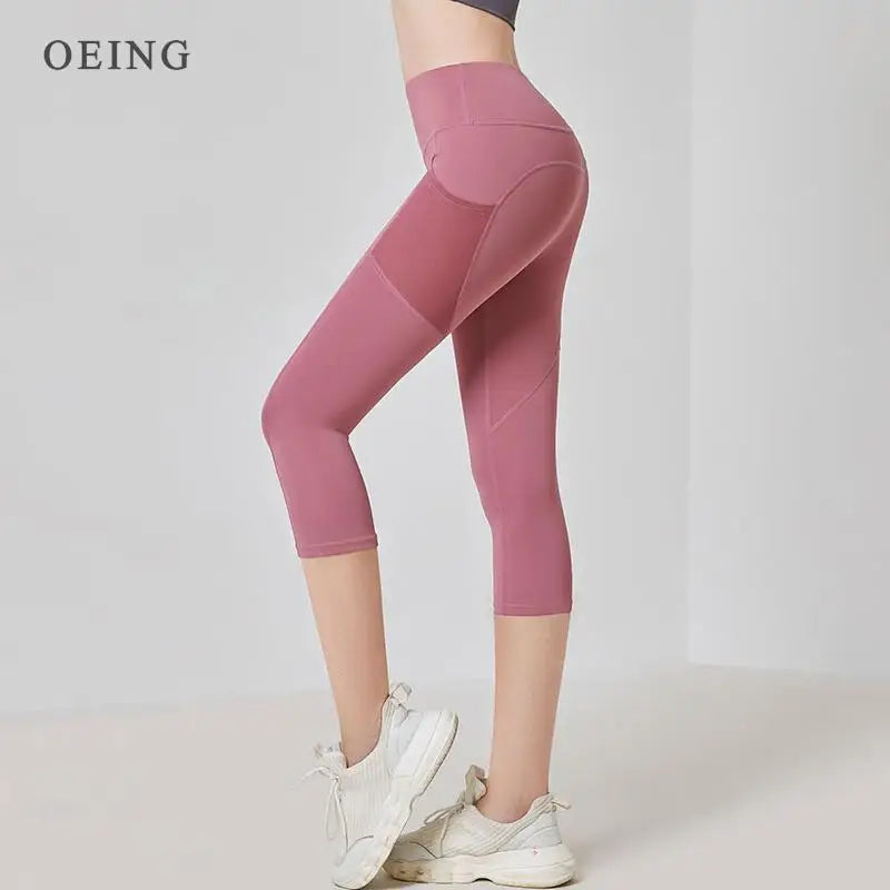 High Waist Cropped Yoga Capris Leggings for Women