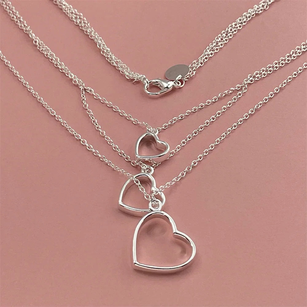 925 Sterling Silver Starfish Heart Pendant Necklace