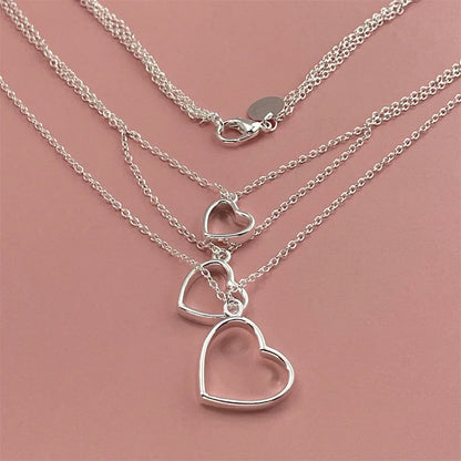 925 Sterling Silver Starfish Heart Pendant Necklace