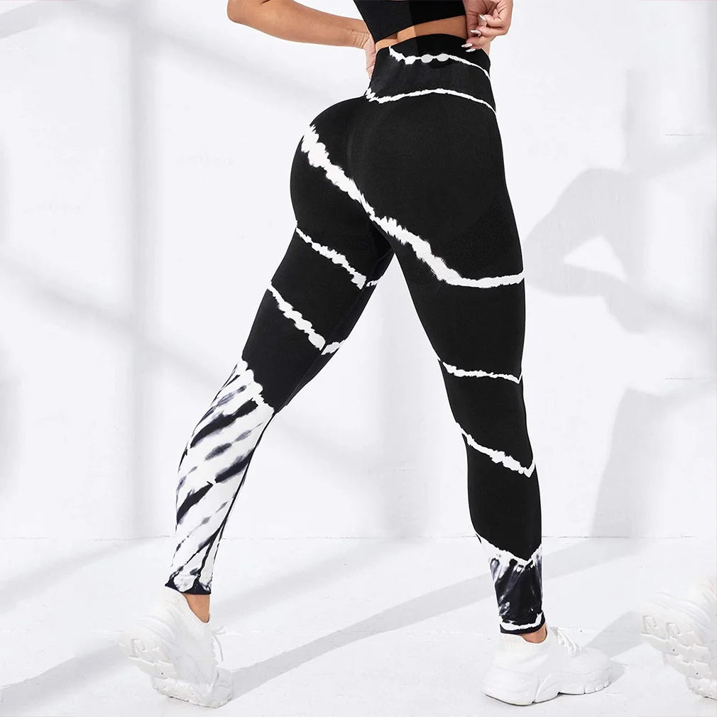 3D Print Tie Dye High Waist Seamless Anti Cellulite Leggings