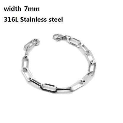 Stainless Steel Cuban Chain Vintage Metal Eternity Bracelet