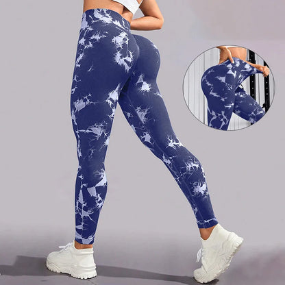 Tie Dye Yoga Pants Sport Leggings Women Seamless High Waist Push Up Woman Tights Fitness Workout Leggins Gym Clothing 2025 New