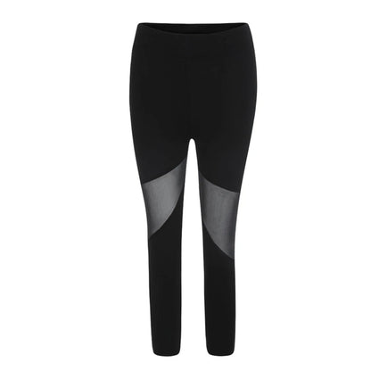 Shop Black Patchwork Mesh Leggings for Women