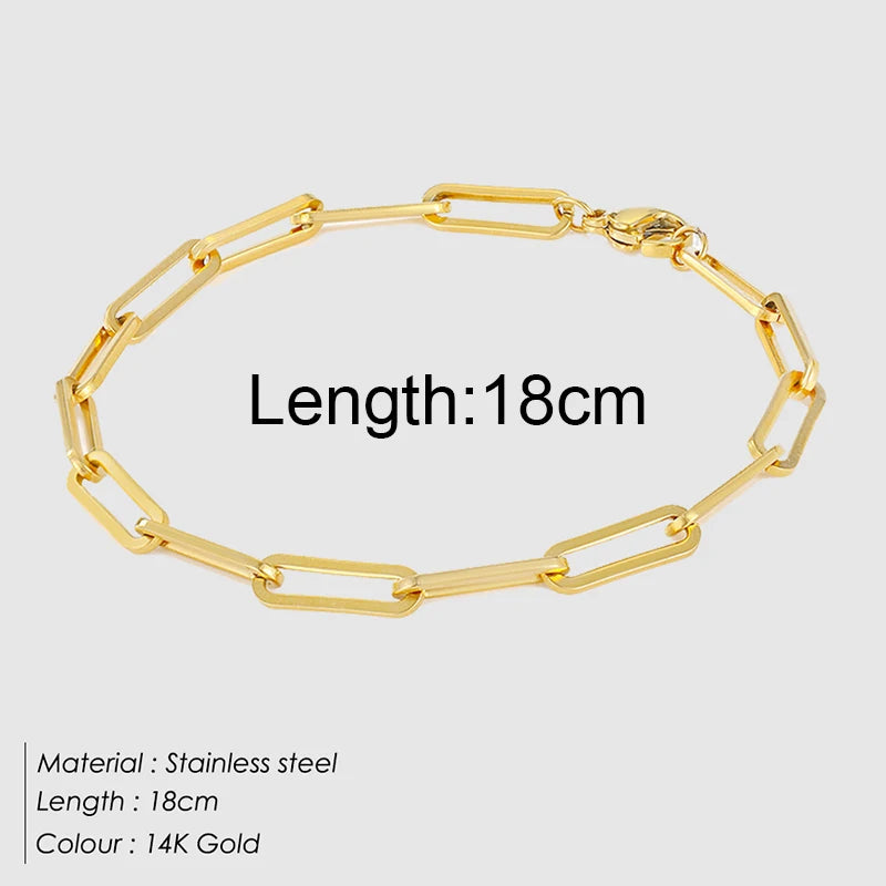 Gold Color Stainless Steel Twist Cuban Eternity Bracelet for Women