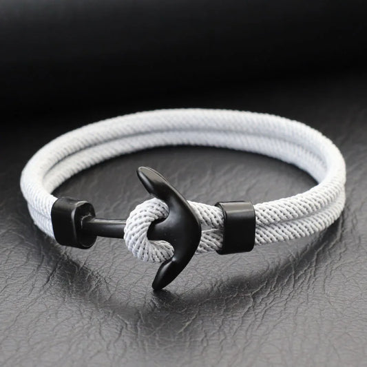 Stylish Handcrafted Nautical Look Men’s Anchor Bracelet