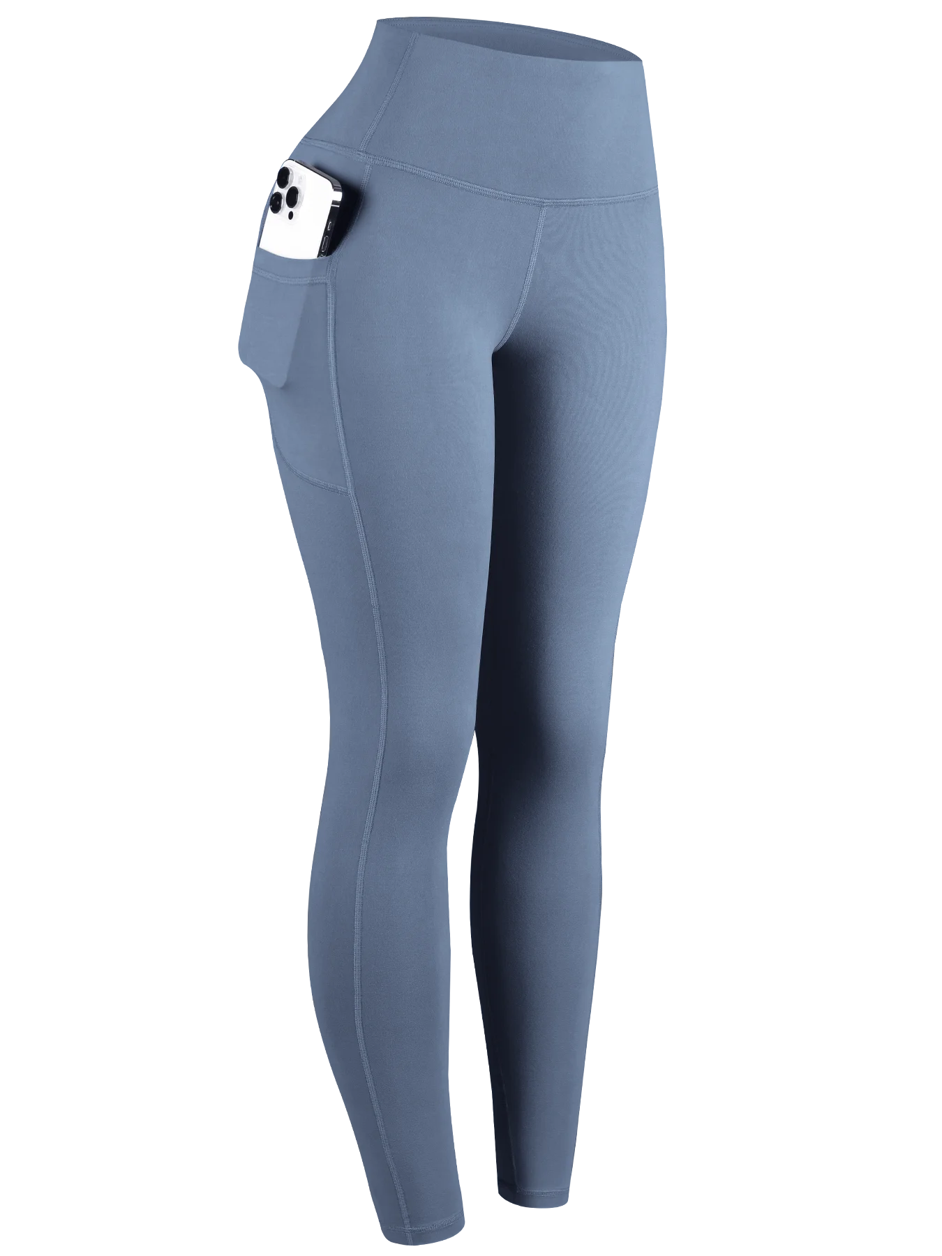 Solid Color Women’s High Waist Gym Leggings with Pockets