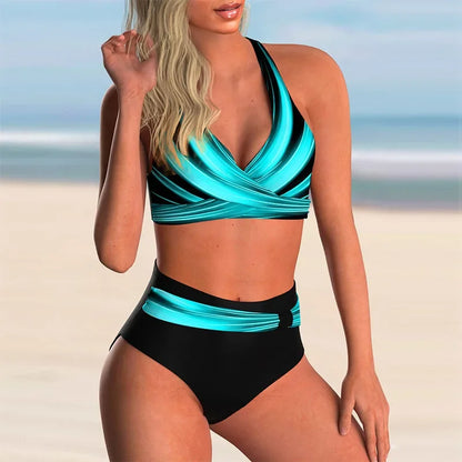 Push Up Halter Bikini Set – Women’s High Waist Padded Swimwear 2-Piece