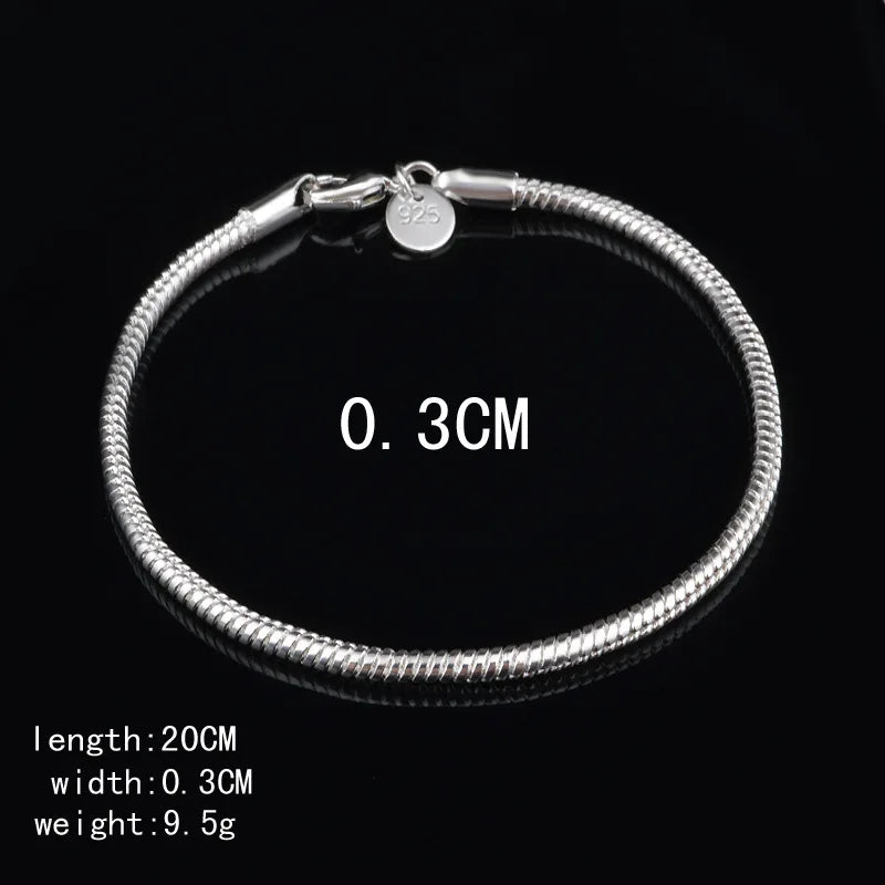 925 Sterling Silver 4MM Twisted Rope Bracelet