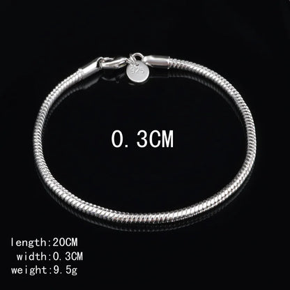 925 Sterling Silver 4MM Twisted Rope Bracelet