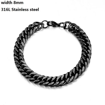 Stainless Steel Cuban Chain Vintage Metal Eternity Bracelet