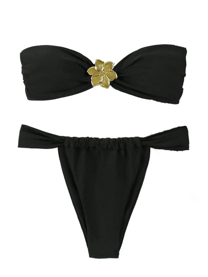Bandeau Push-Up Brazilian Thong Bikini Set