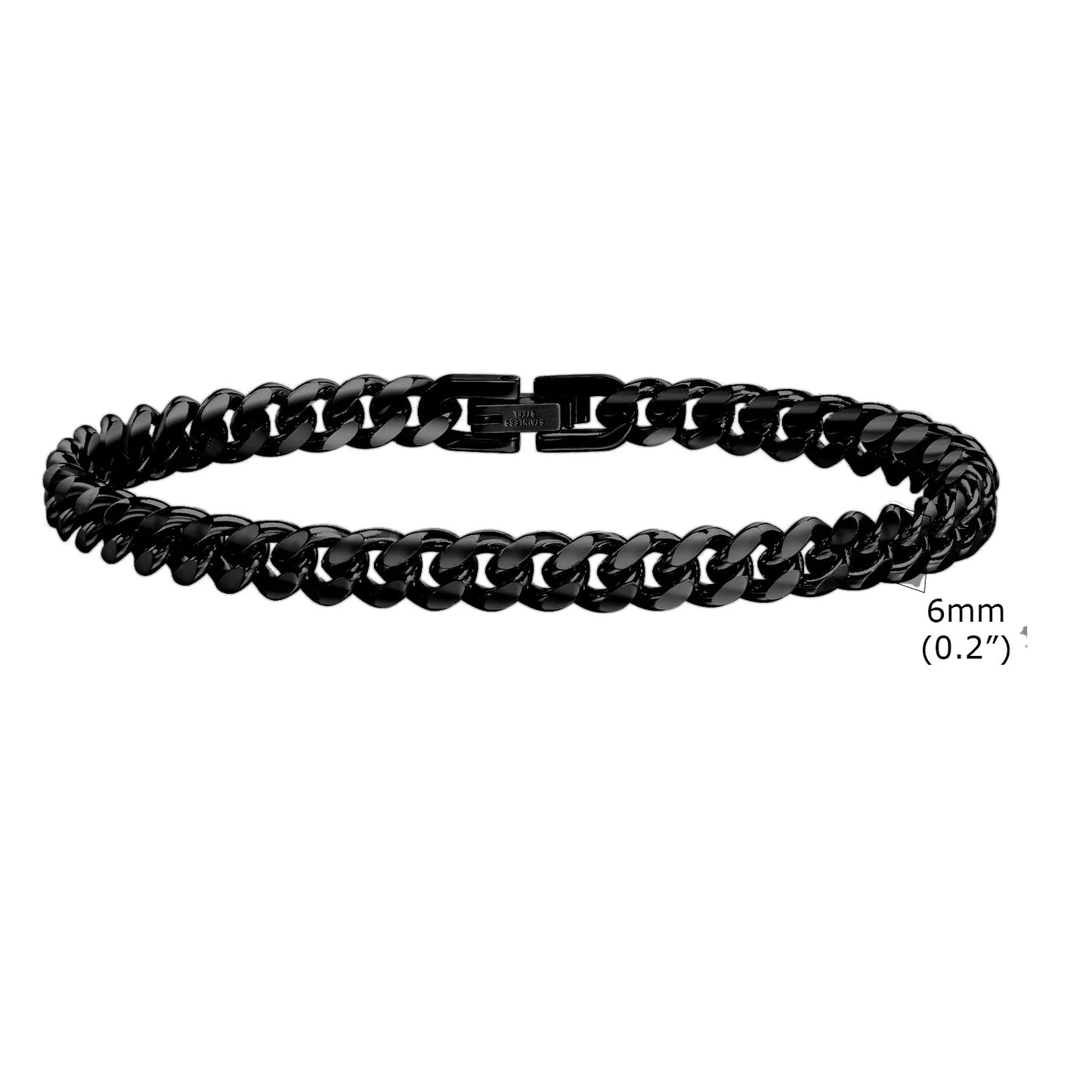 Stainless Stee Bold Cuban Chain Eternity Bracelet for Men