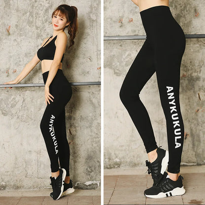 New Classic High Waist Striped Cotton Leggings for Women