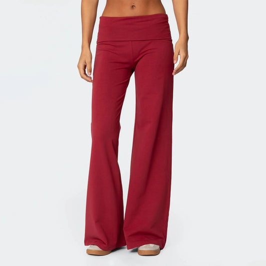 Casual TikTok Viral Wide Leg Sweatpants for Women – Low Rise Flare Lounge Yoga Pants