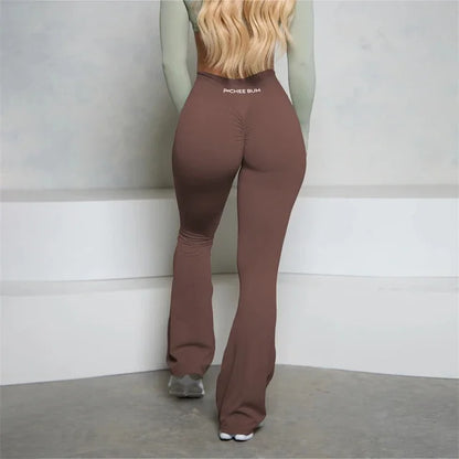 TikTok Viral Flare Scrunch Butt Leggings with High Waist Bell Bottoms