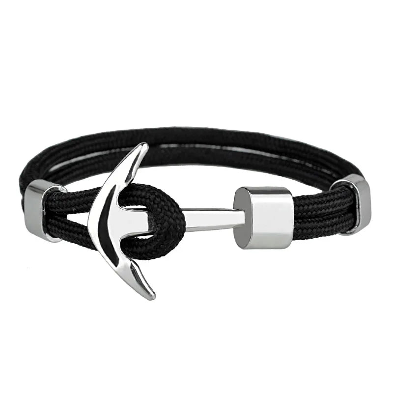 Alloy Anchor Bracelets Bangles Braided Polyester Rope Bracelets For Men