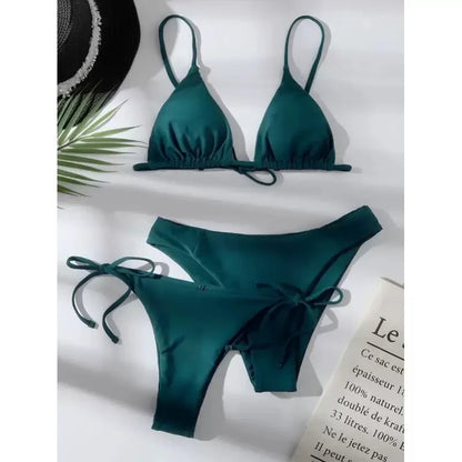 3-Piece Push-Up Bikini Set with 2 Bottoms