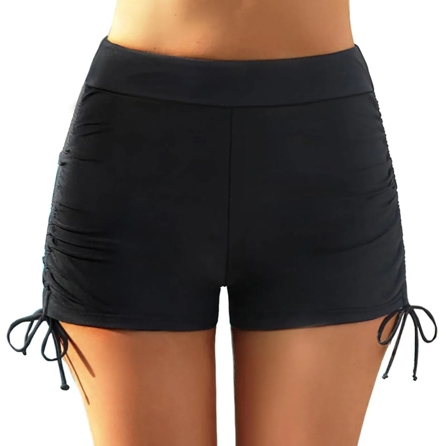 Women’s Plus Size High Waisted Swim Shorts – Tummy Control Bikini Bottoms