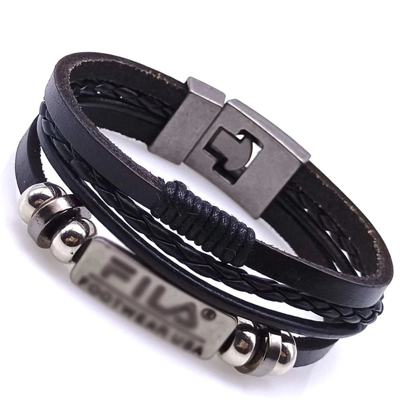 Vintage Woven Leather Bracelets for Men – Classic Punk Wristbands