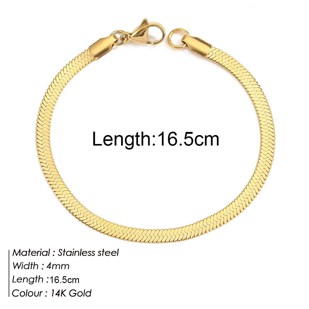 Gold Color Stainless Steel Twist Cuban Eternity Bracelet for Women