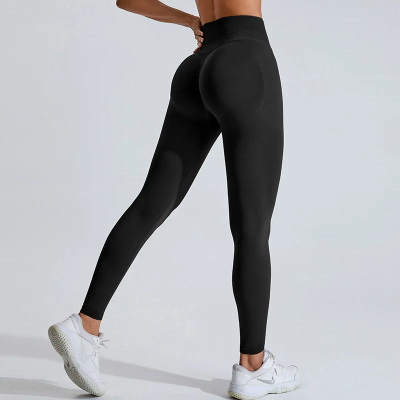 Women’s Seamless Yoga Leggings – High V-Waist Tummy Control & Butt Lifting