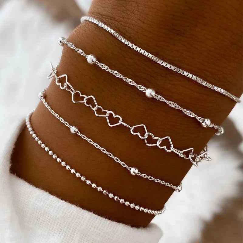 Silver Color Multilayer Eternity Bracelet