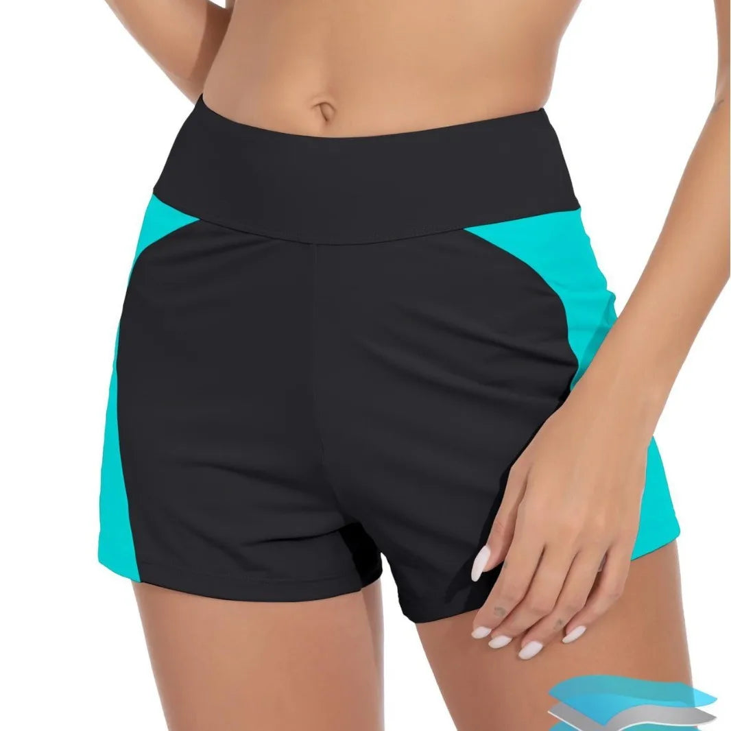 Women's High Waisted Swim Shorts – Tummy Control & Leakproof Design