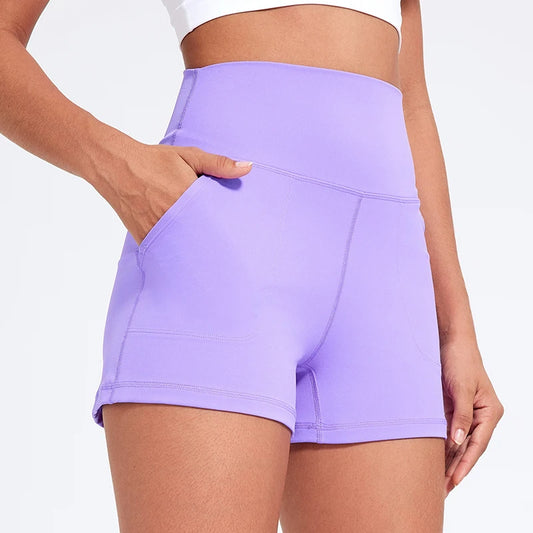 Women High Waisted Swim Shorts with Pockets - Comfortable Fit for Swim & Sports