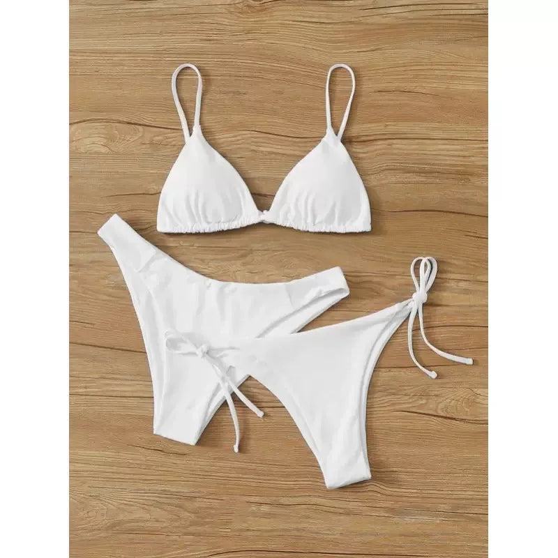 3-Piece Push-Up Bikini Set with 2 Bottoms