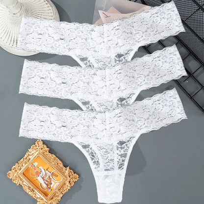 Lace Floral Women Panties Low Waist Breathable Briefs Female Thong Underwear