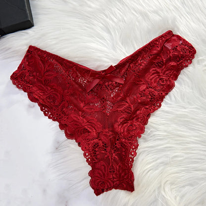 Transparent Red Lace Nightdress Set – Sheer Sleepwear with Panty