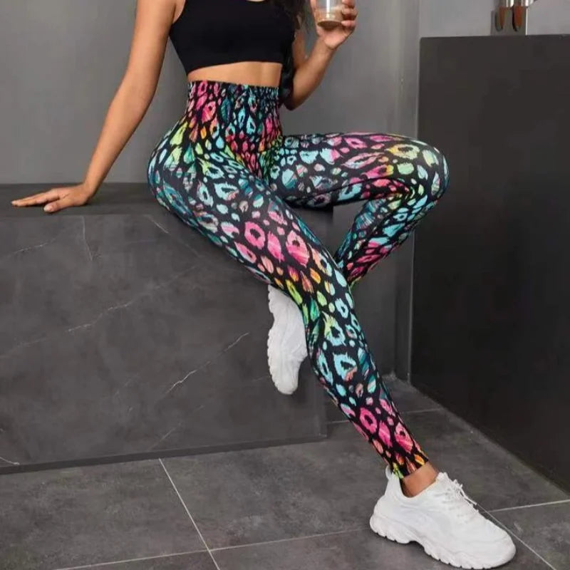 3D Print Tie Dye High Waist Seamless Anti Cellulite Leggings