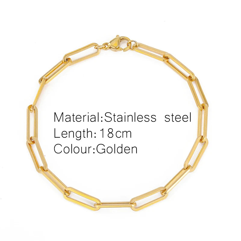 Gold Color Stainless Steel Twist Cuban Eternity Bracelet for Women