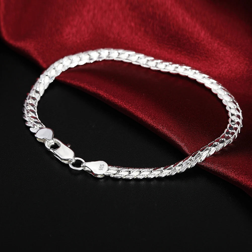 925 Sterling Silver 4MM Twisted Rope Bracelet