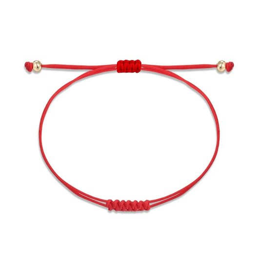 Red String Kabbalah Bracelet Set with Adjustable Good Luck Charm