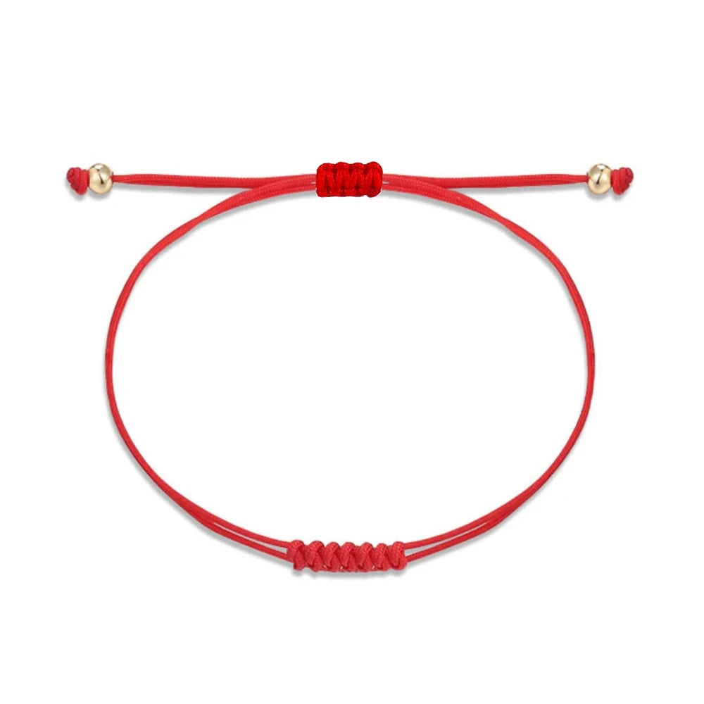 Red String Kabbalah Bracelet Set with Adjustable Good Luck Charm