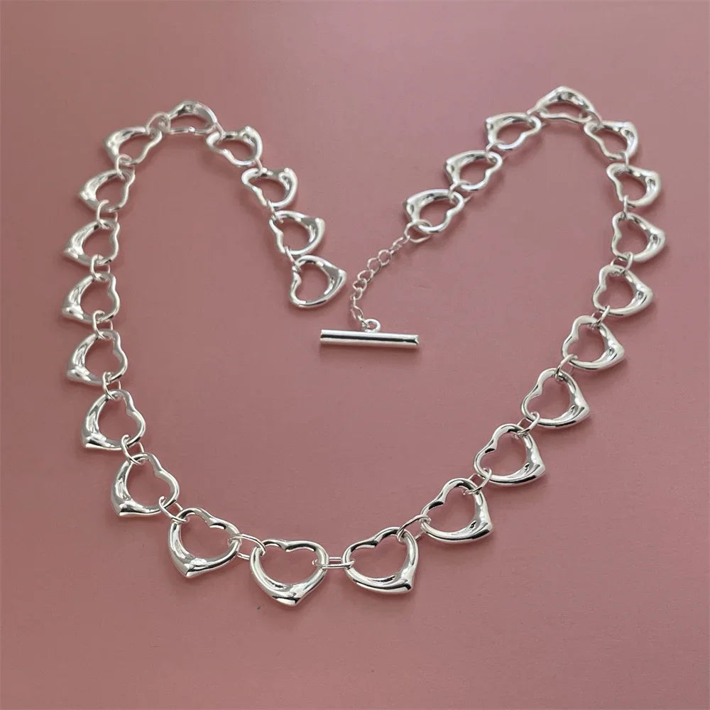 925 Sterling Silver Starfish Heart Pendant Necklace