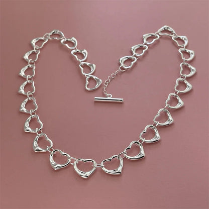 925 Sterling Silver Starfish Heart Pendant Necklace