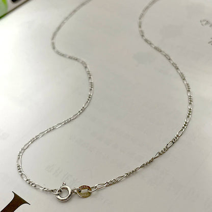 925 Sterling Silver Figaro Chain Choker Necklace - 35cm to 80cm