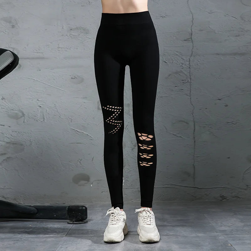 New Classic High Waist Striped Cotton Leggings for Women