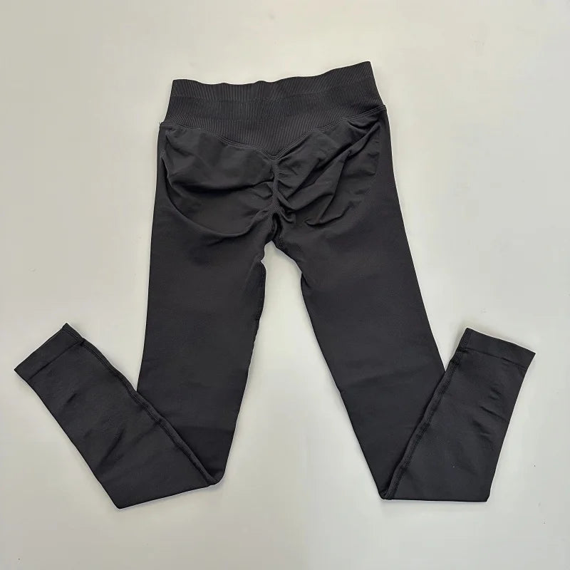 Scrunch Butt Leggings Women – Low Ribbed Waist Seamless Workout & Yoga Pants