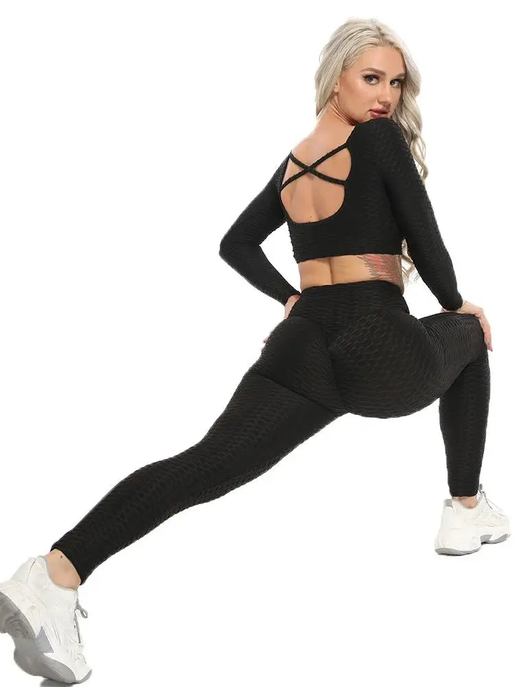 Textured Scrunch Push-Up Anti-Cellulite Gym Leggings for Women