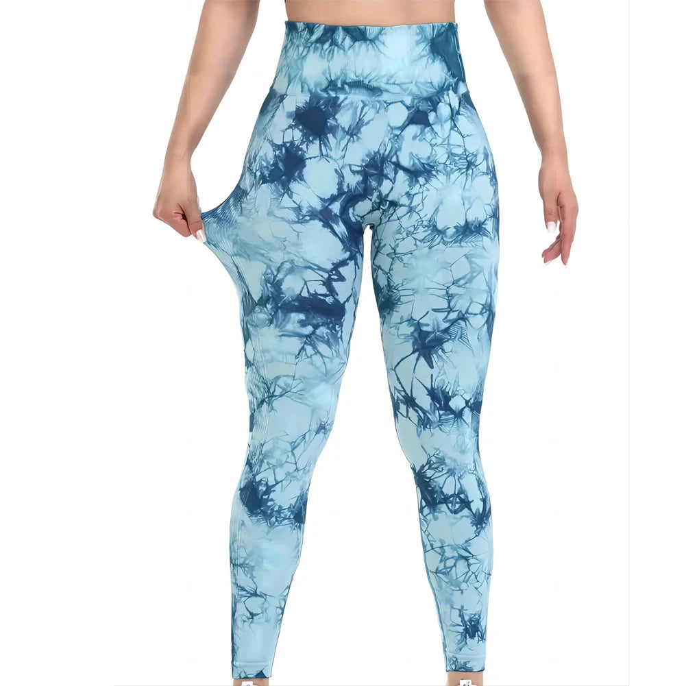 Hip Lifting Seamless Tie-Dye Yoga Leggings for Women