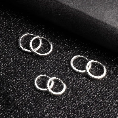 925 Sterling Silver Small Hoop Earrings Zirconia Huggie 14K Gold Plated Cartilage Piercing Ear Cuff Tiny Earrings for Women Men